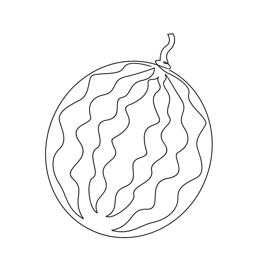 One single line water melon logo continuous vector