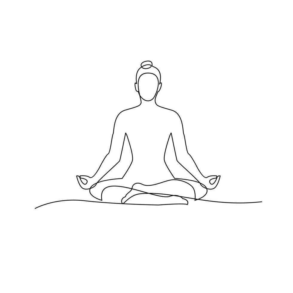 Yoga Continuous one line drawing vector