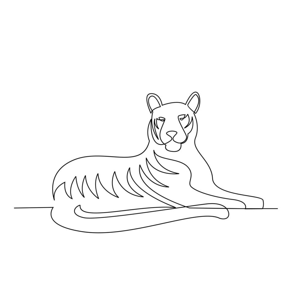 Tiger Continuous one line drawing vector design