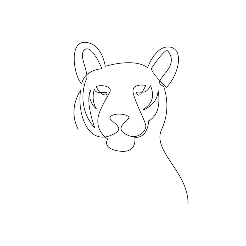 Tiger Continuous one line drawing vector design