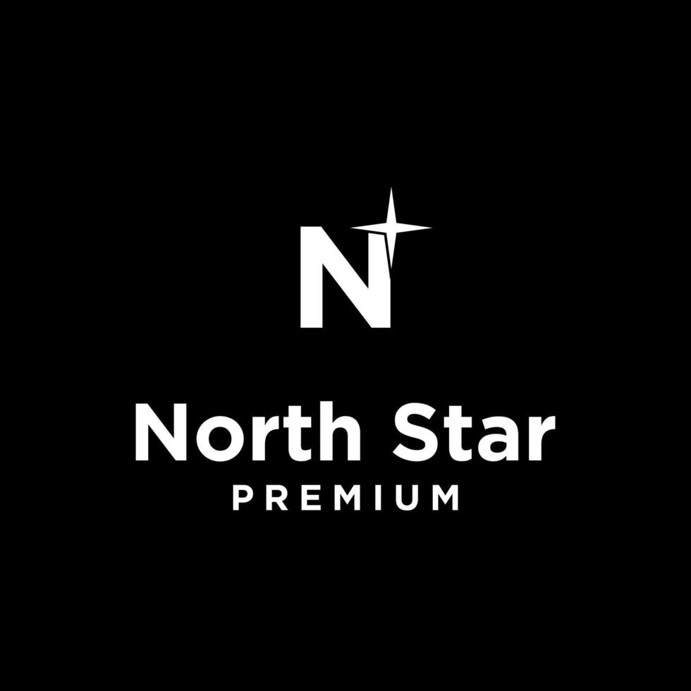 Letter N for north and star logo design vector