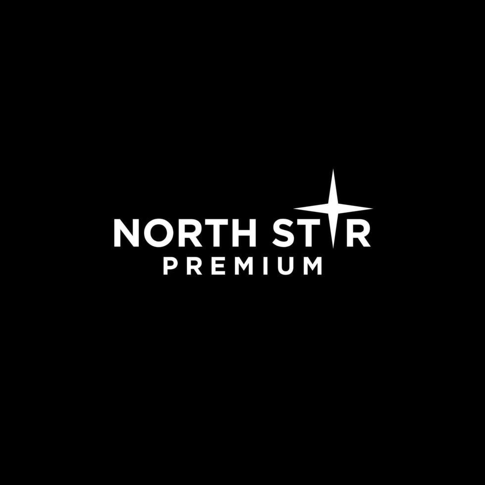 north star letter logo with star icon design vector