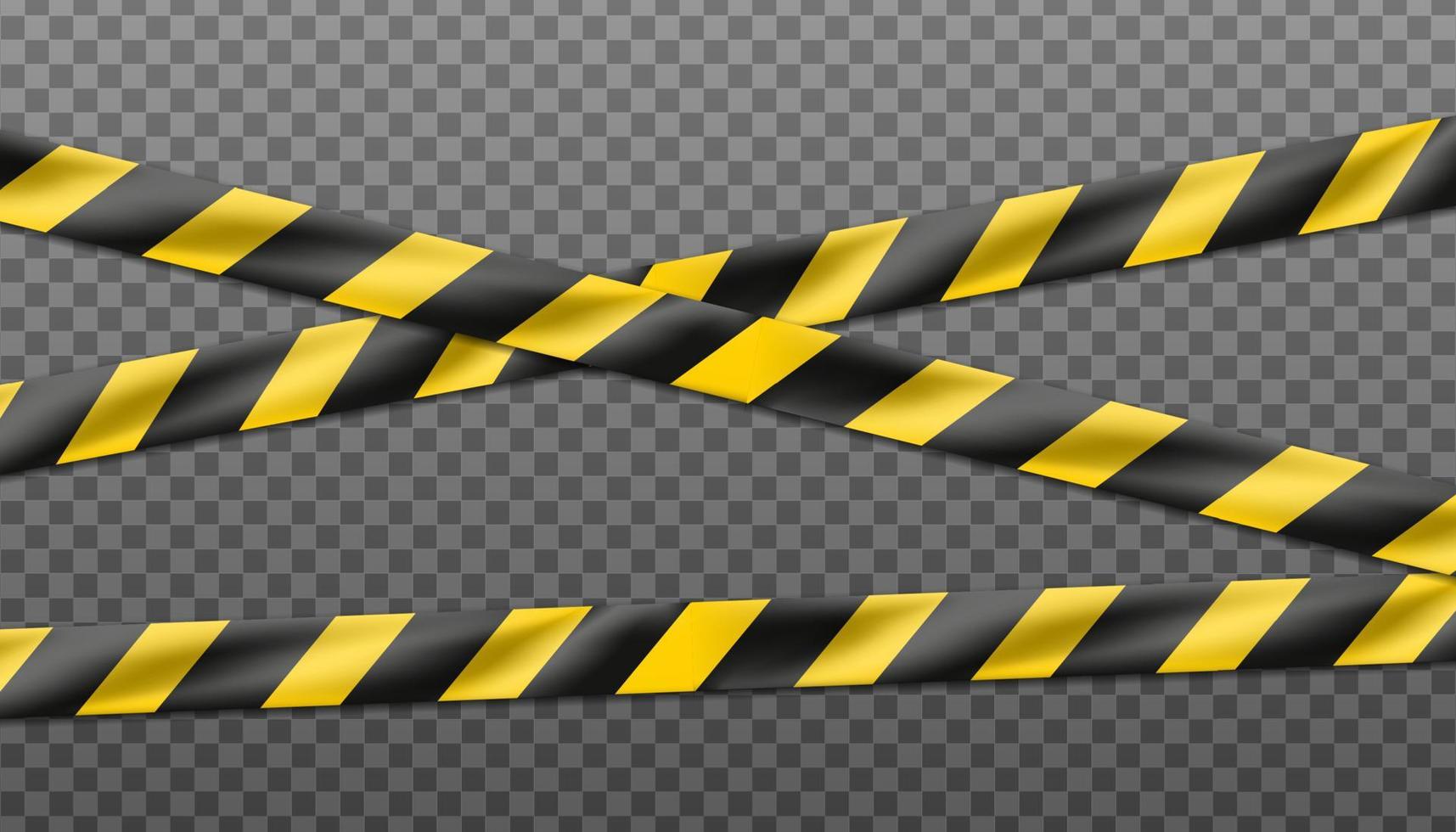 3d realistic vector hazard black and yellow striped ribbon, caution tape of warning signs for crime scene or construction area.