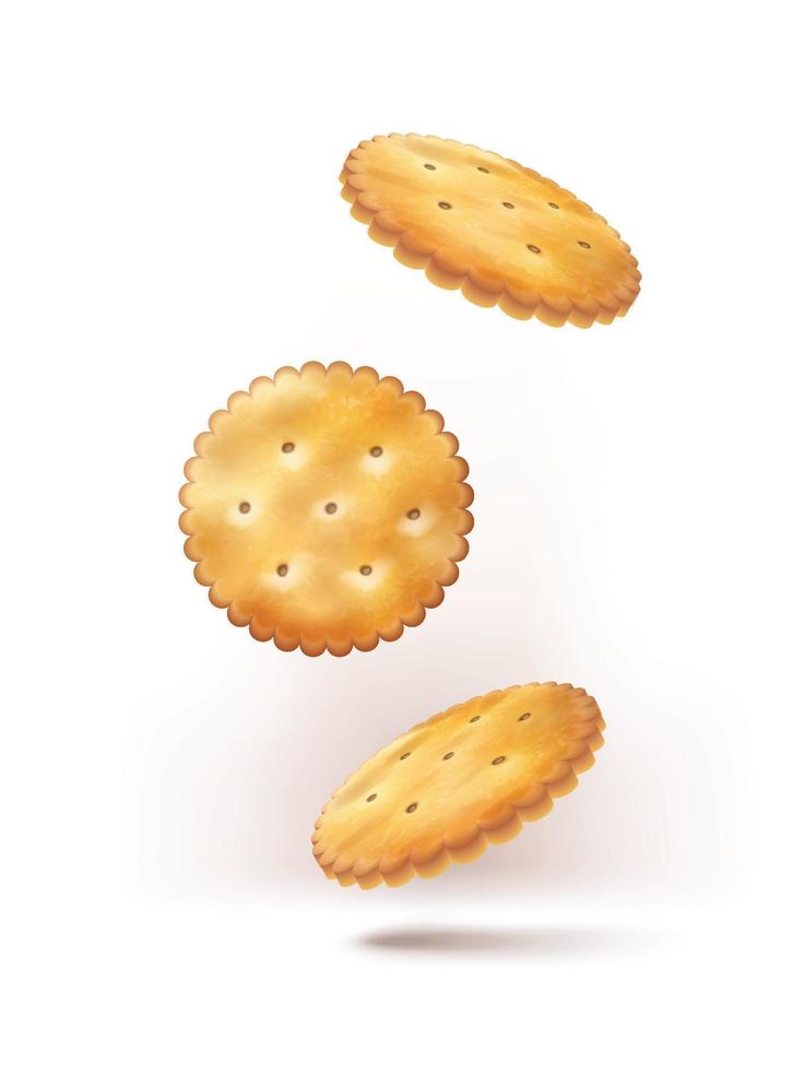 Vector icon. Realistic falling round crackers.