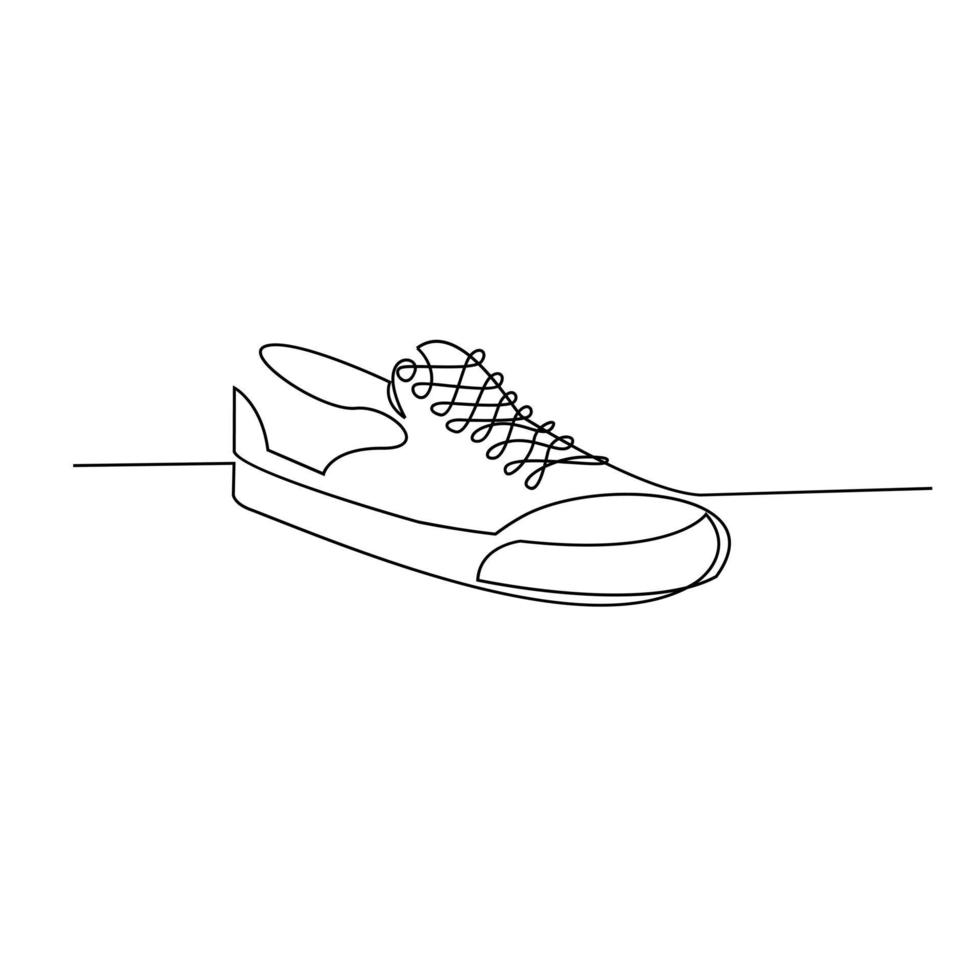 zapatillas de deporte de dibujo de línea continua de vector