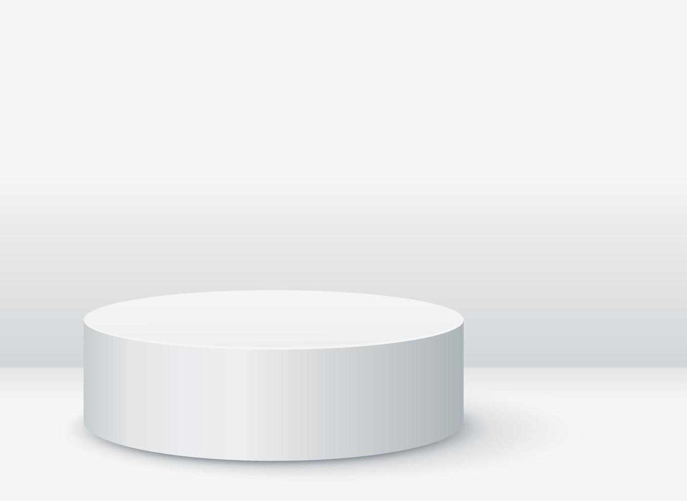 podio cilíndrico de maqueta para la presentación del producto sobre fondo de color blanco vector