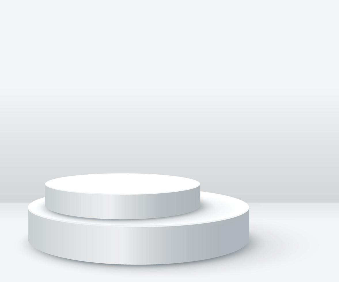 Minimal mockup cylindrical podium for product presentation on white color background vector