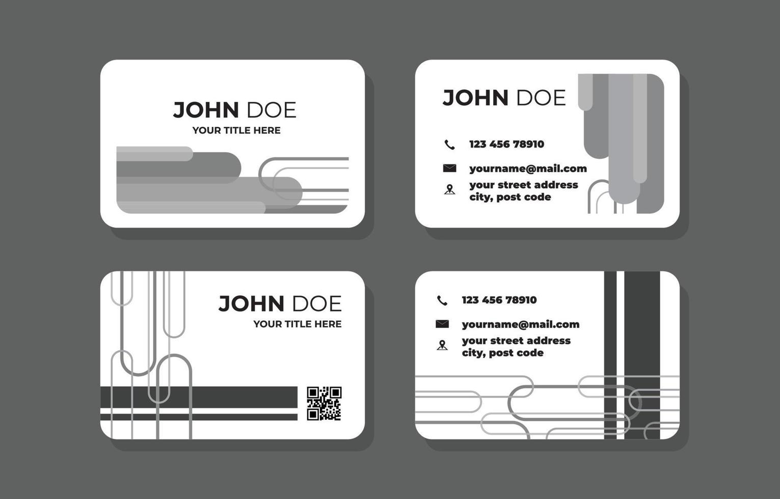 Bussines Card Creative Monochromatic Theme vector