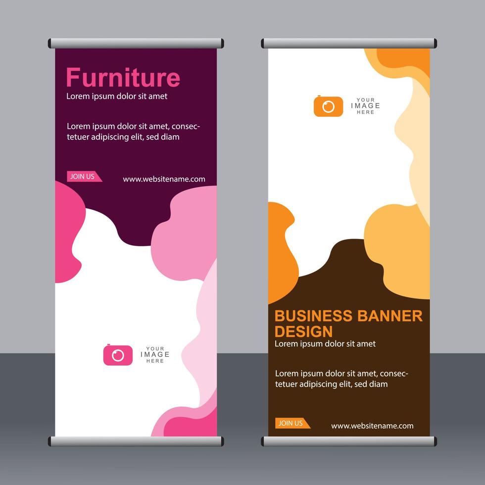 banner de negocios roll up set plantilla de banner standee. vector