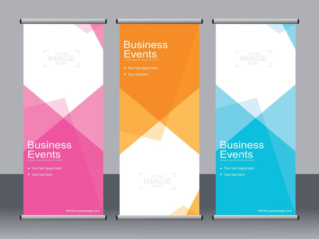 Business banner roll up set standee banner template. vector