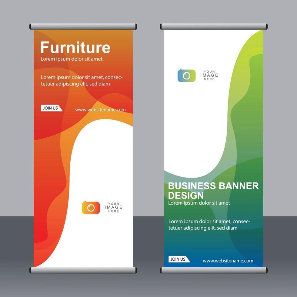 banner de negocios roll up set plantilla de banner standee. vector