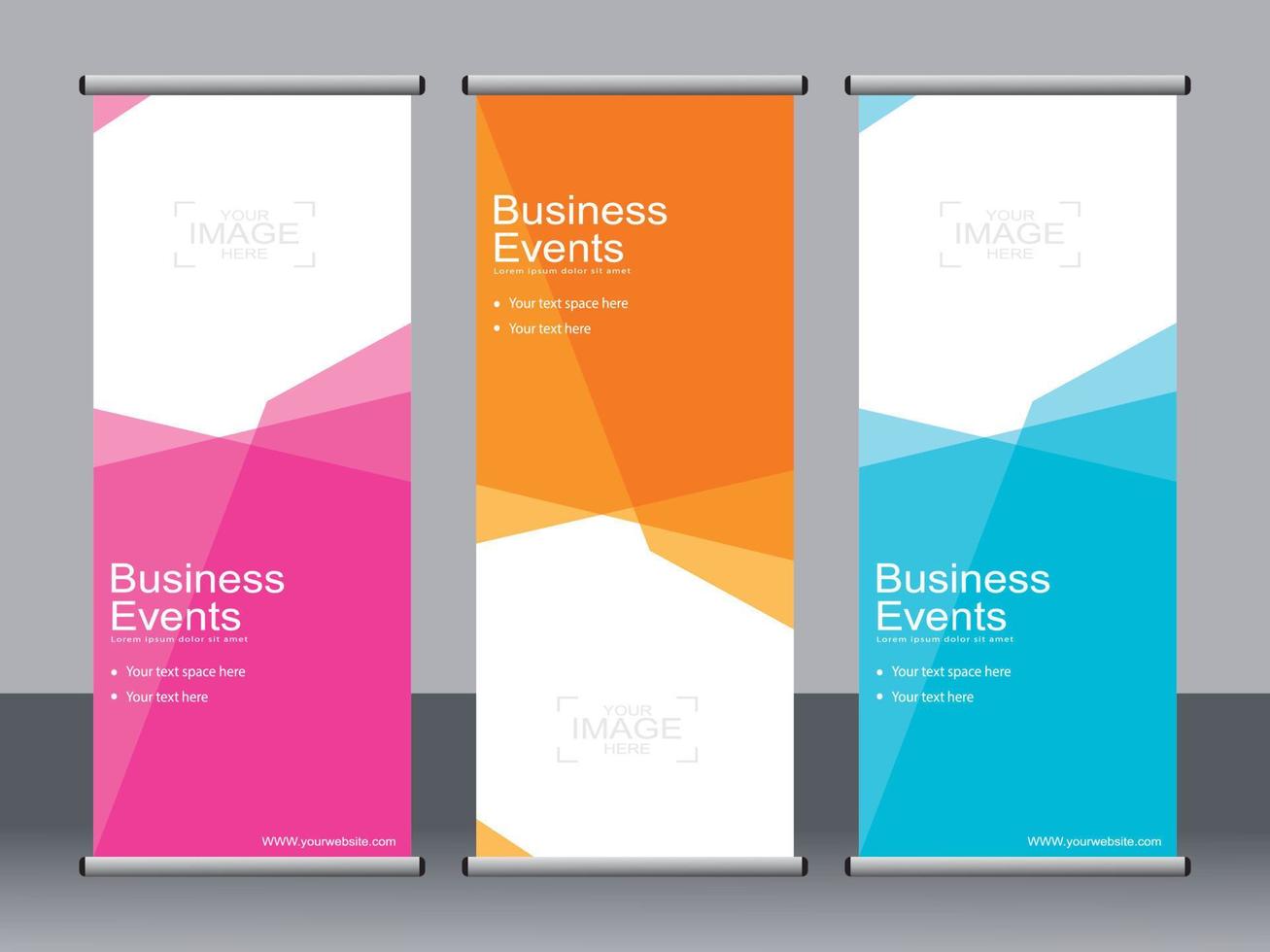 Business banner roll up set standee banner template. vector