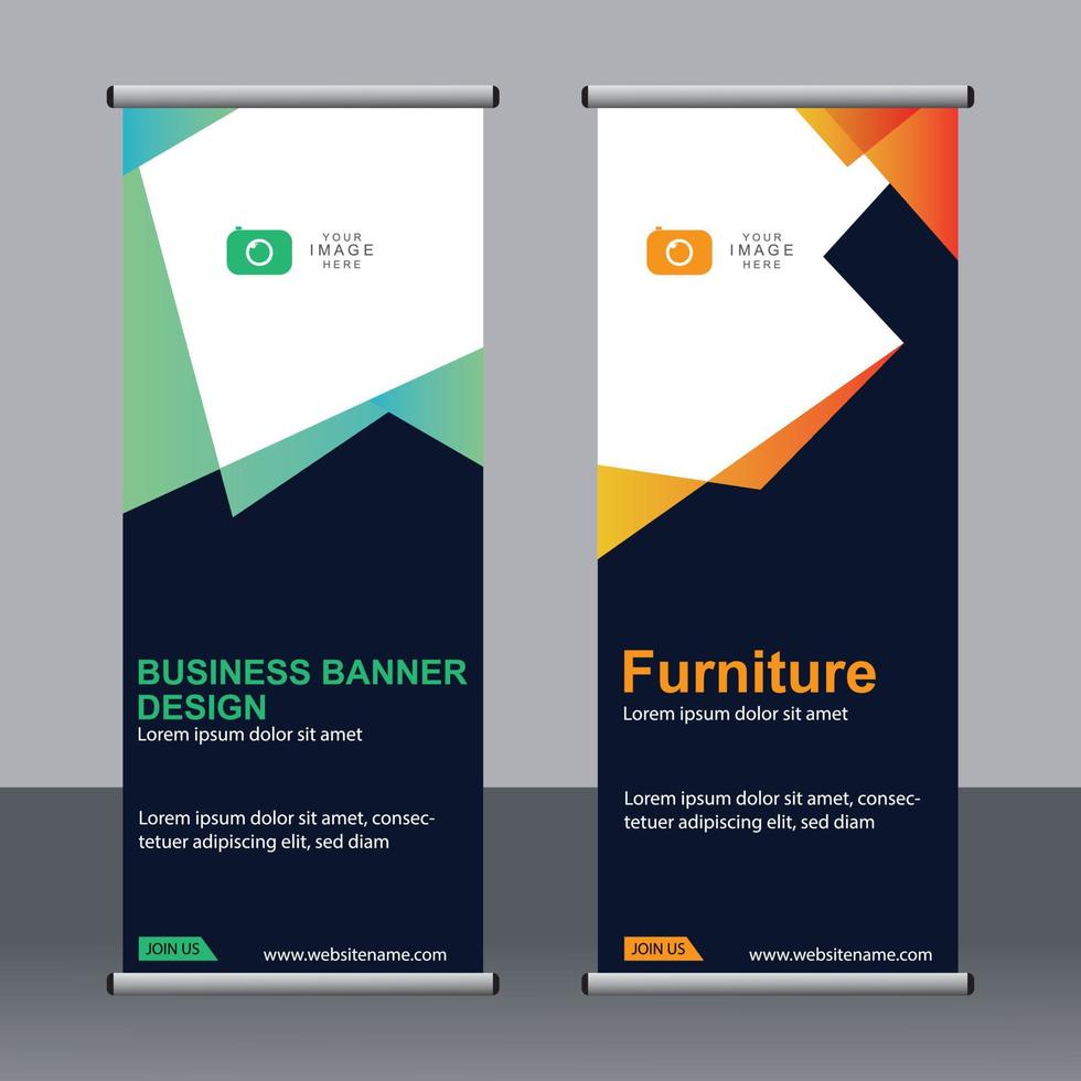 banner de negocios roll up set plantilla de banner standee. vector