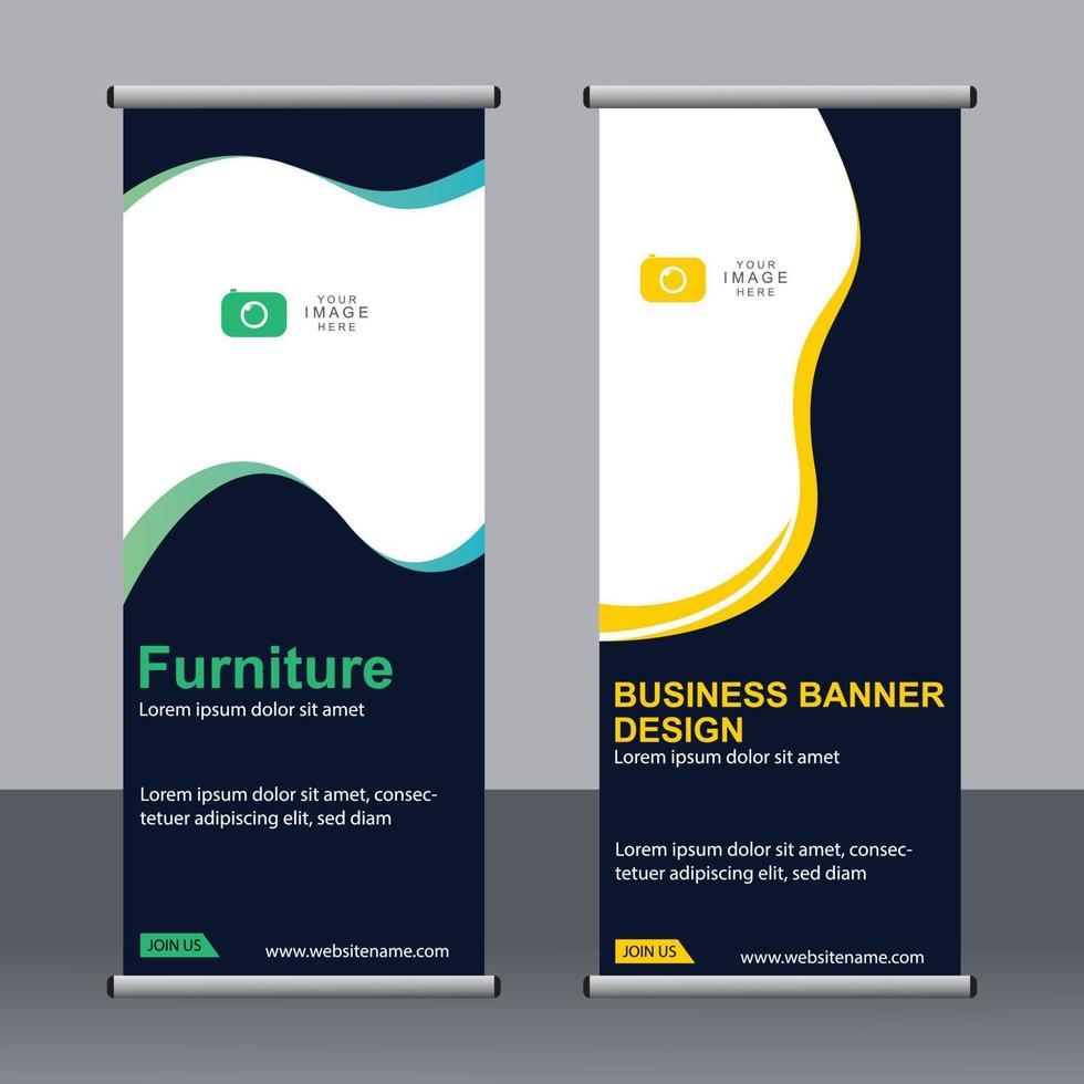 banner de negocios roll up set plantilla de banner standee. vector