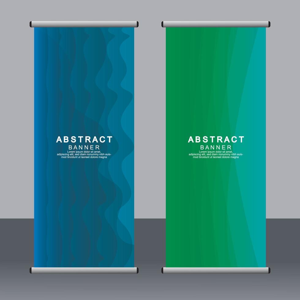 Business banner roll up set standee banner template. vector