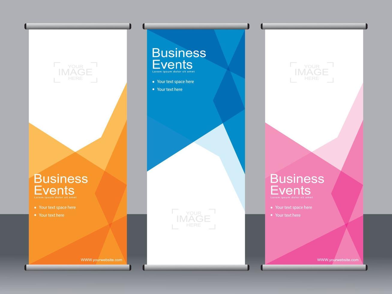 Business banner roll up set standee banner template. vector