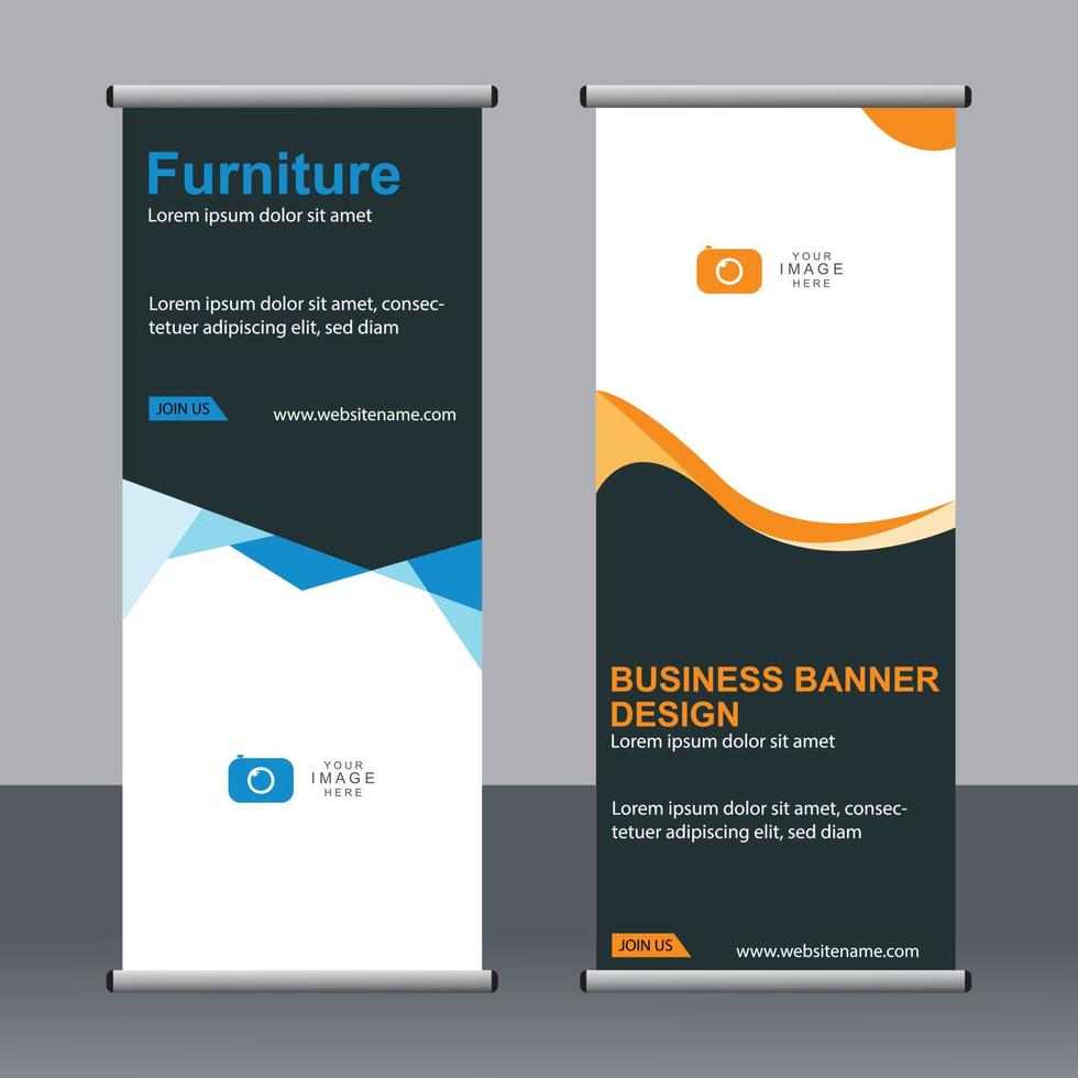 banner de negocios roll up set plantilla de banner standee. vector