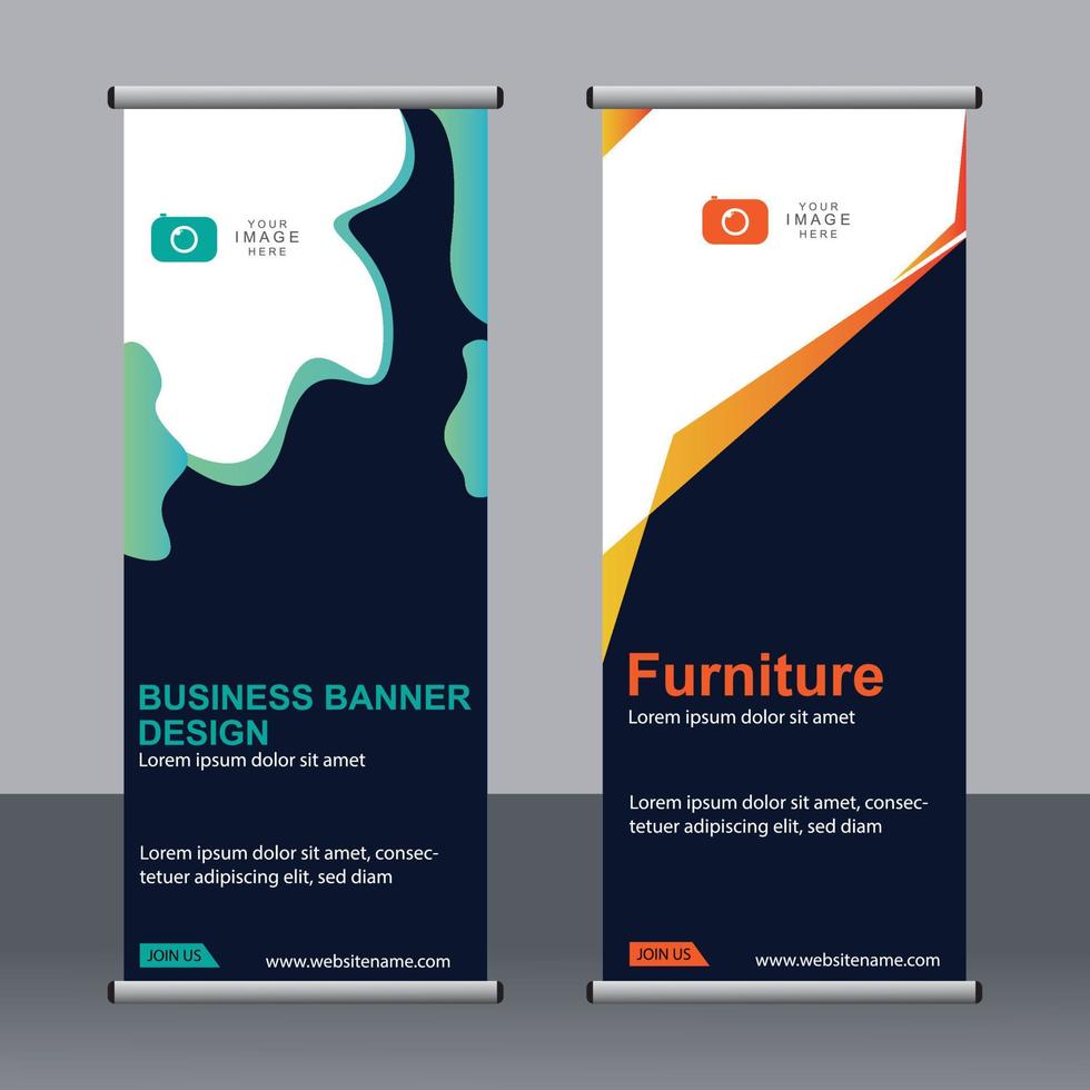 banner de negocios roll up set plantilla de banner standee. vector