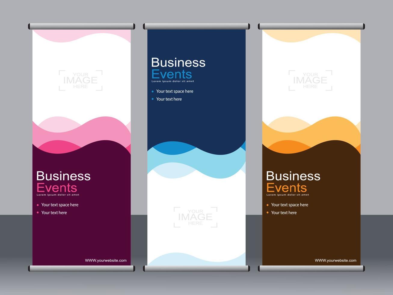 banner de negocios roll up set plantilla de banner standee. vector