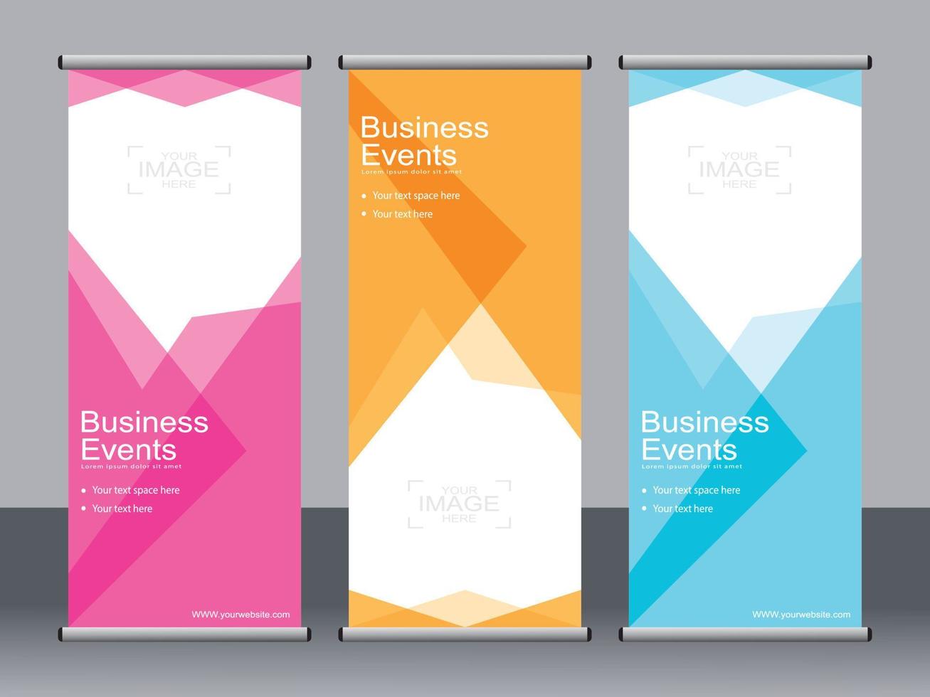 banner de negocios roll up set plantilla de banner standee. vector