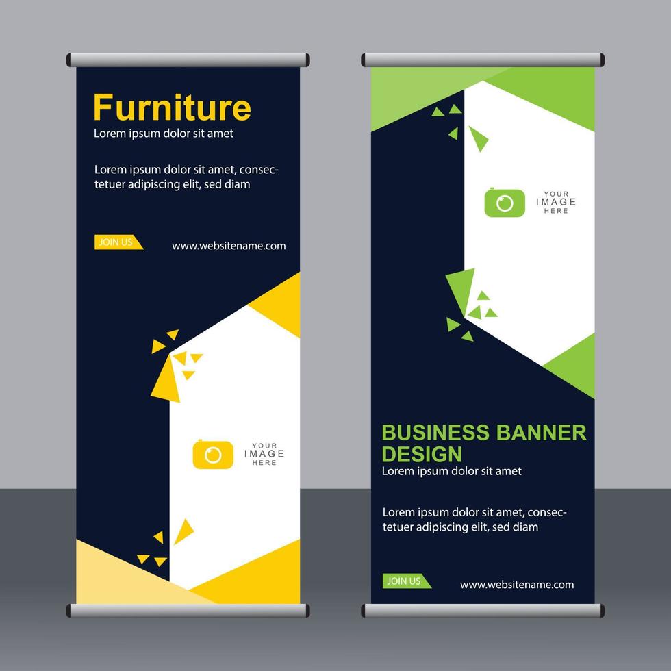 banner de negocios roll up set plantilla de banner standee. vector