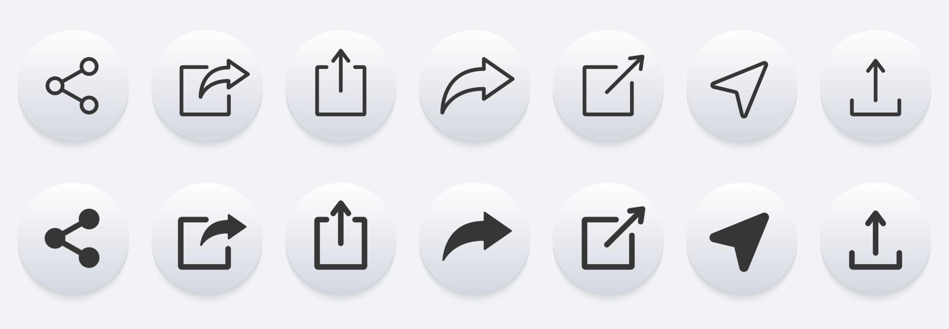 Share Link Button for Social Media Line and Silhouette Icon. Arrows Symbol Share Link for Web Site Outline Icon. Send Data Sign Linear Pictogram. Editable Stroke. Isolated Vector Illustration.