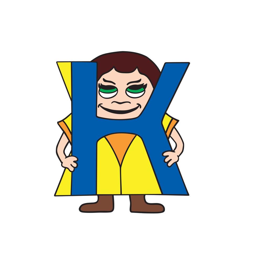 Child English alphabet letter K vector