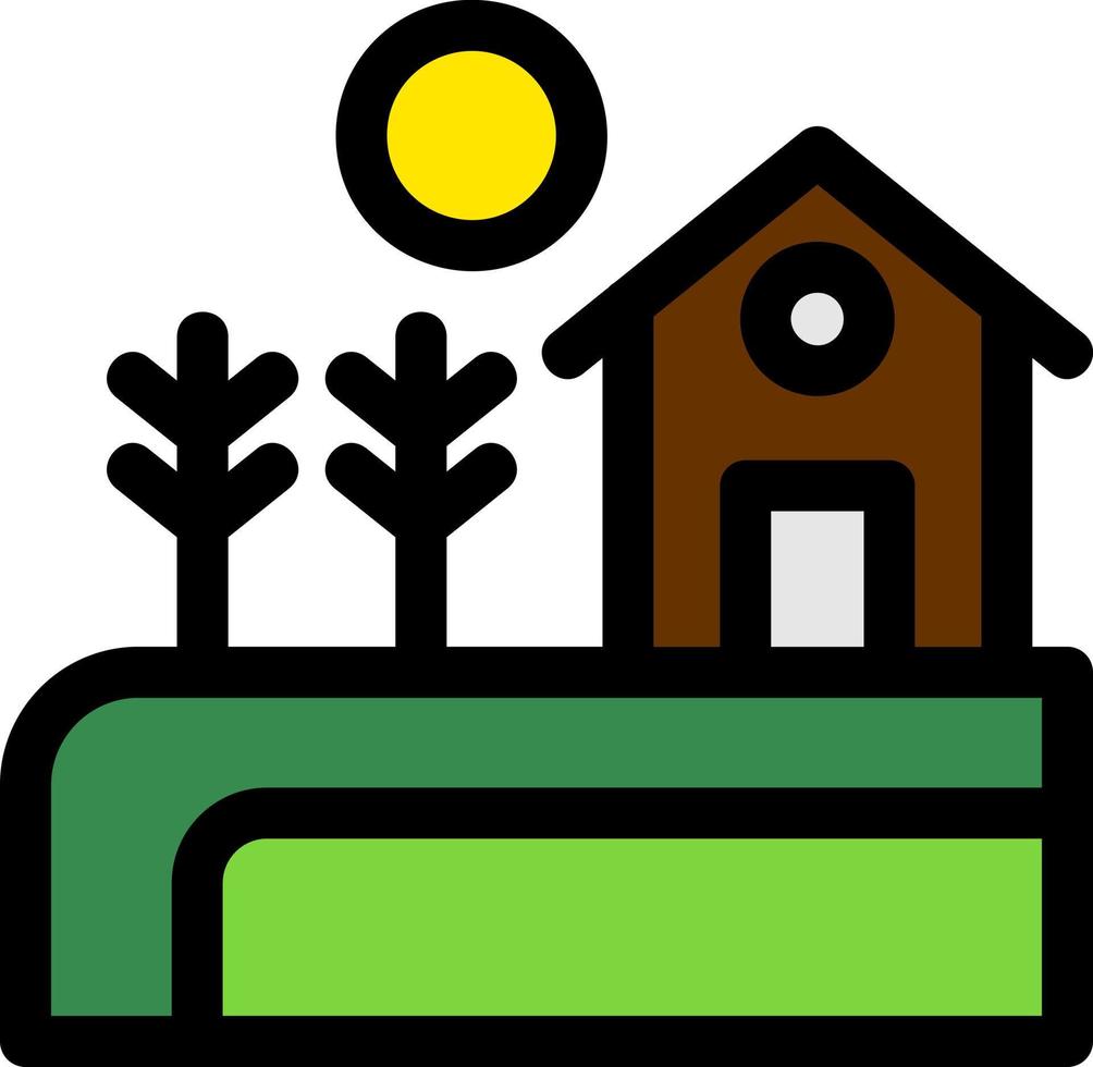 Fields Landscape Line Icon vector