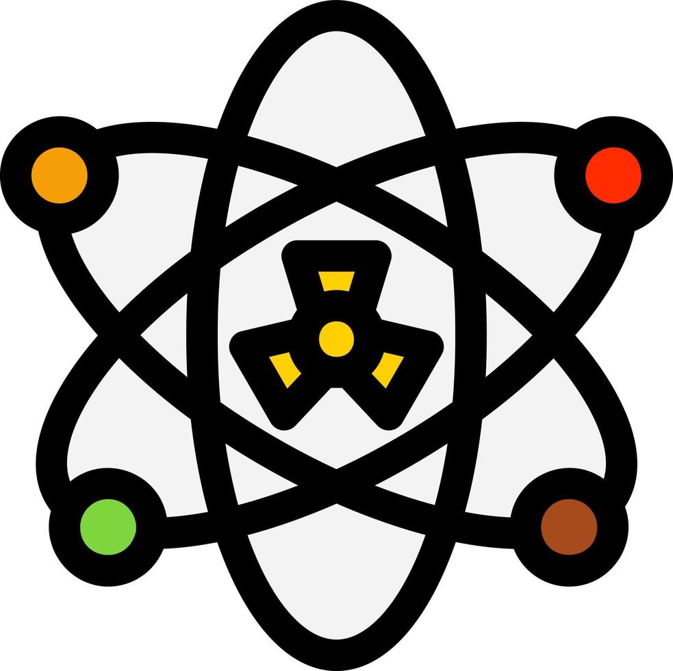 Nuclear Fission Line Filled Icon vector