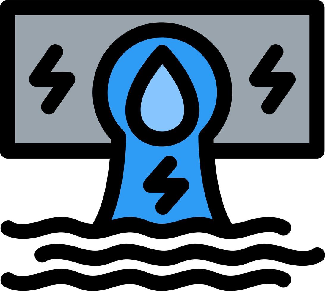 icono de línea de hidroelectricidad vector