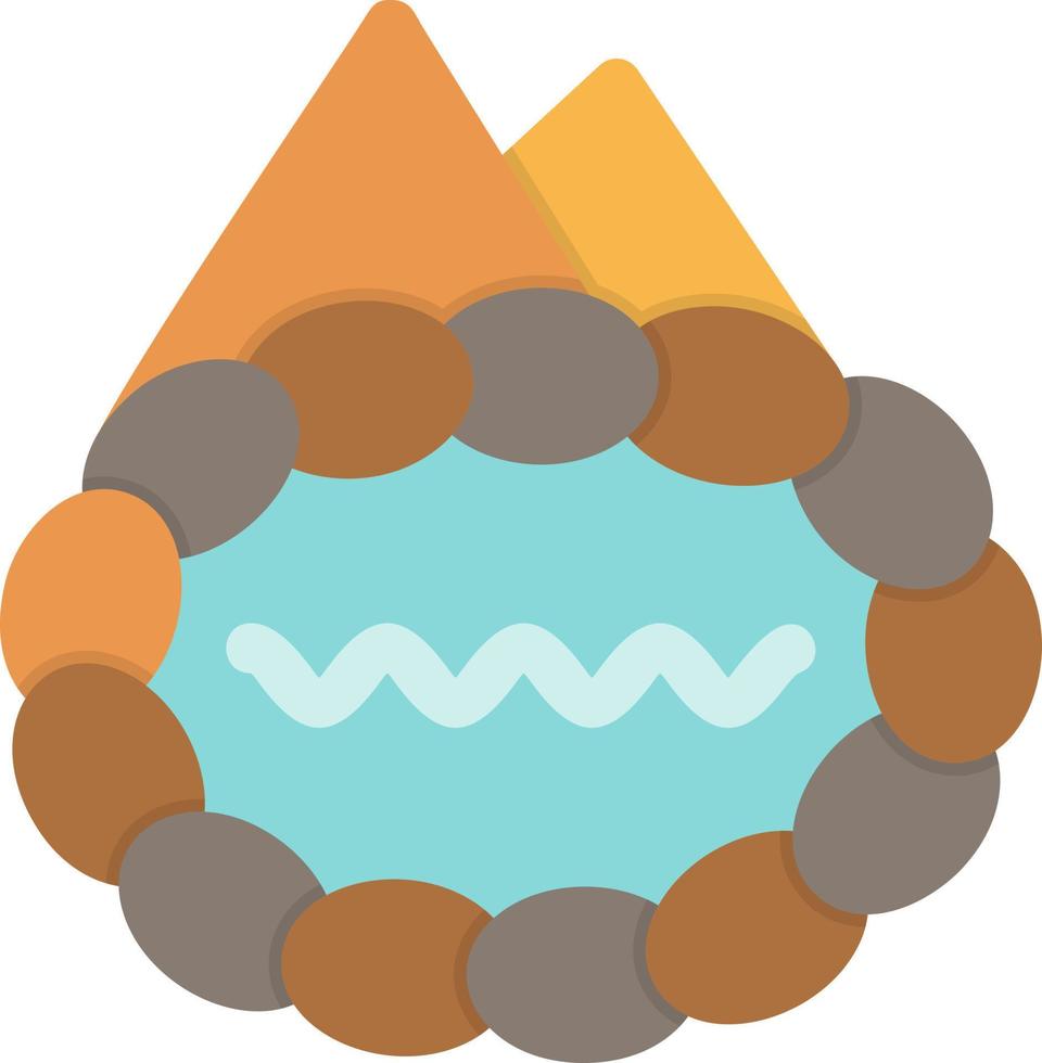 Hot Spring Landscape Flat Icon vector