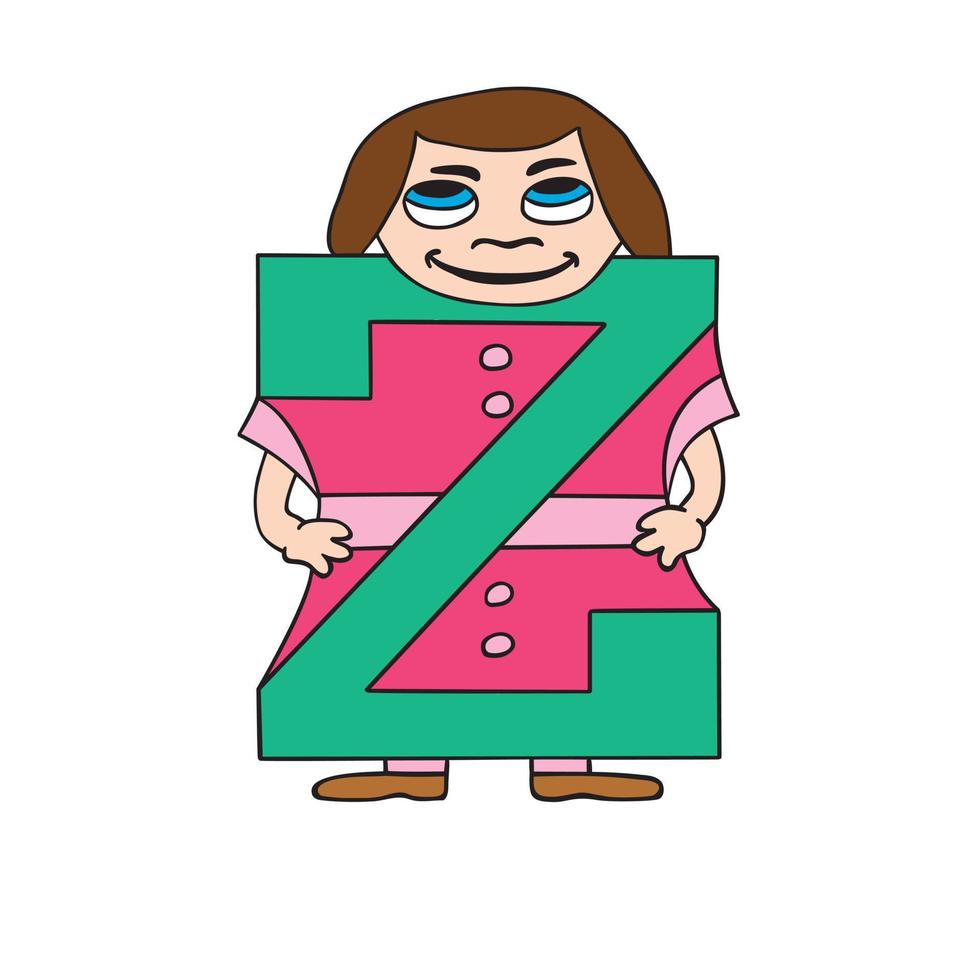 Child English alphabet letter Z vector