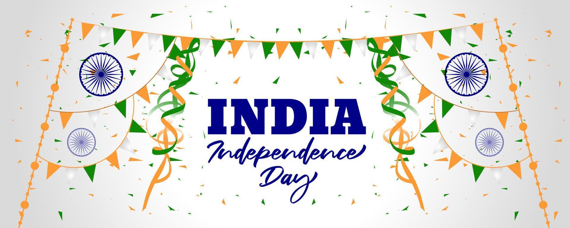 Realistic 15th august Indian independence day background design vector