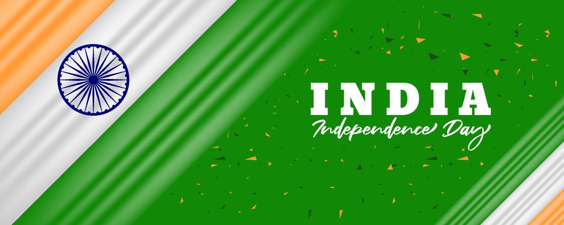 Realistic 15th august Indian independence day background design vector