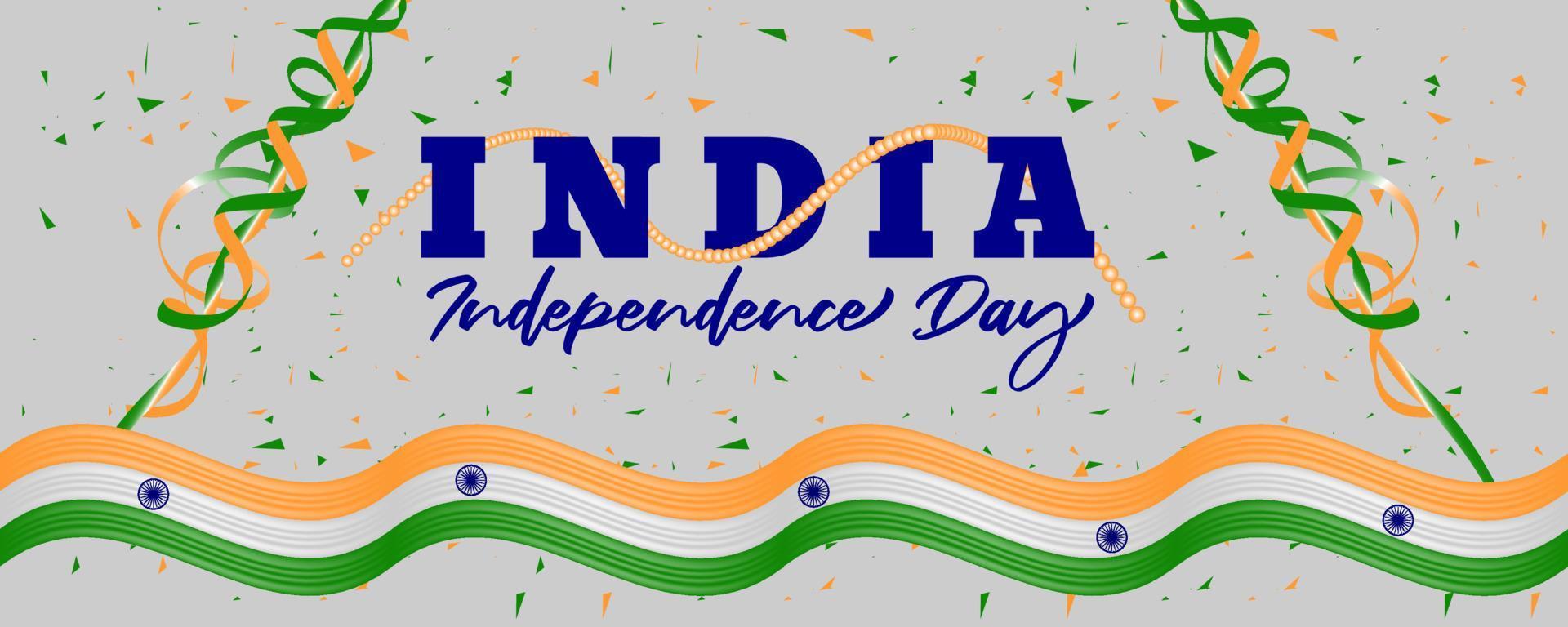 Realistic 15th august Indian independence day background design vector