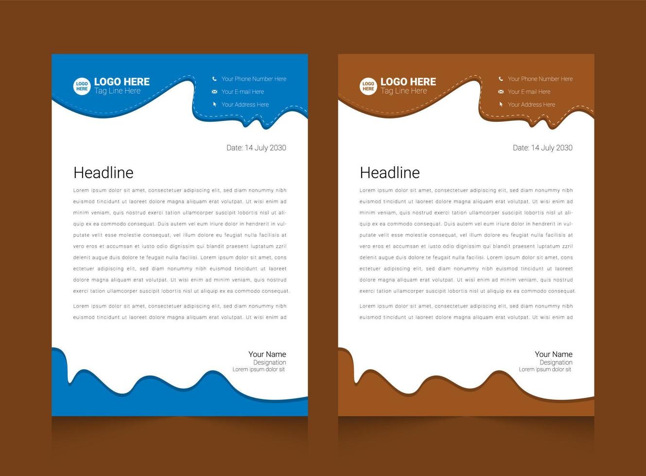 Professional creative letterhead template design set vector