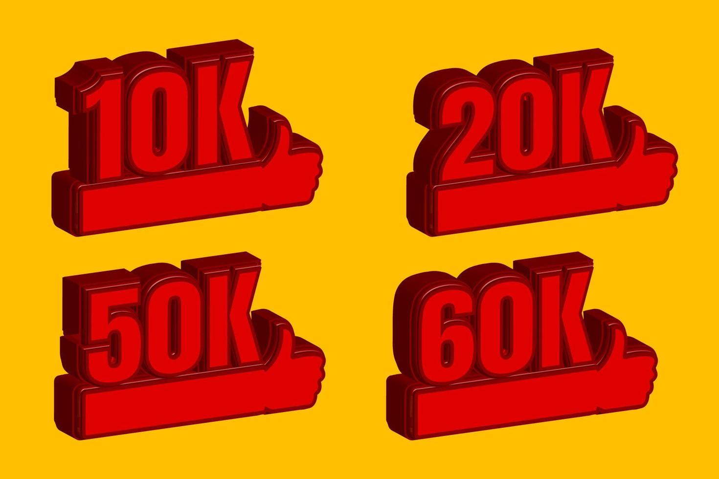 10k to 60k like vector post design