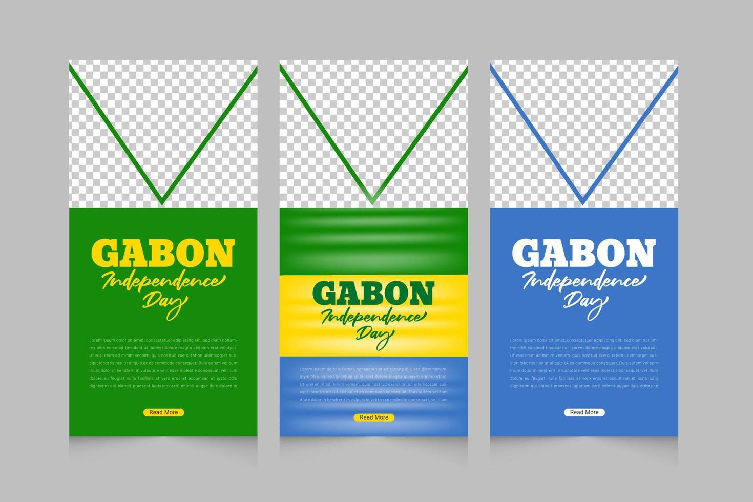 Gabon Independence day vertical banner template design set vector