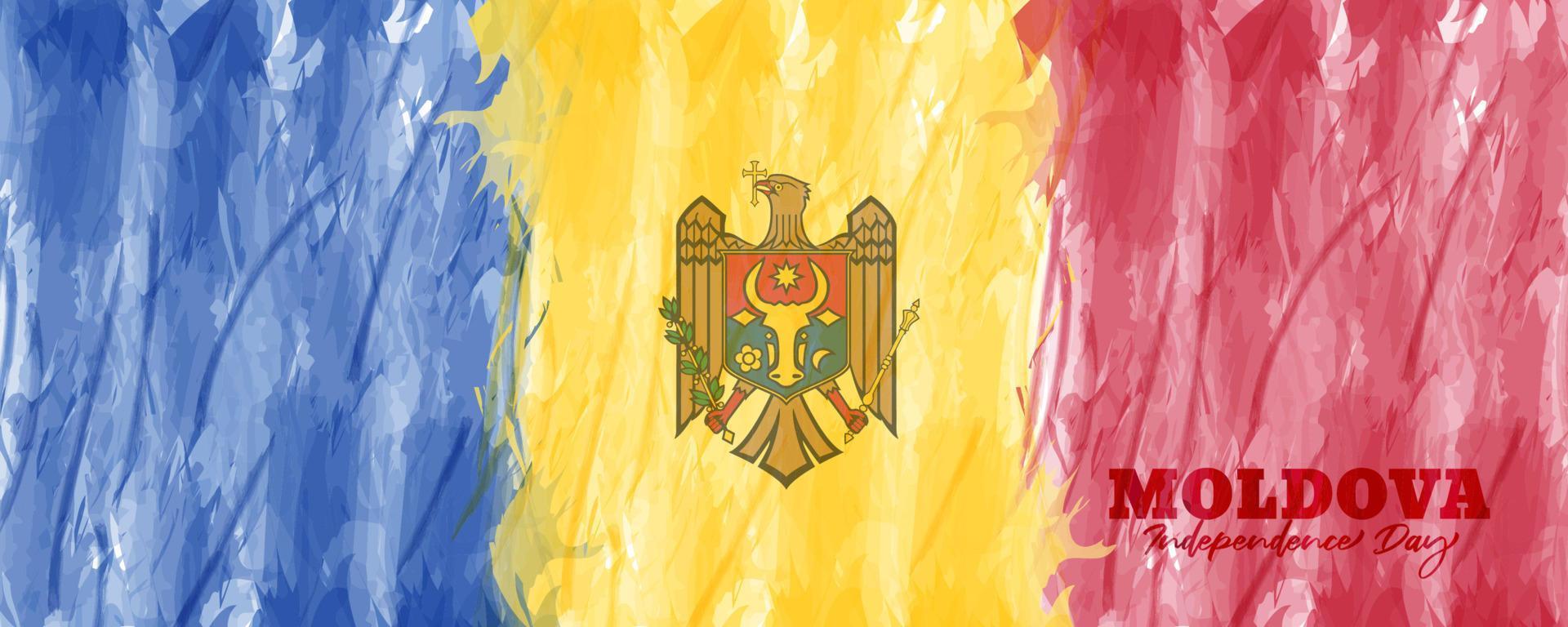 Moldova Independence day water color background design vector