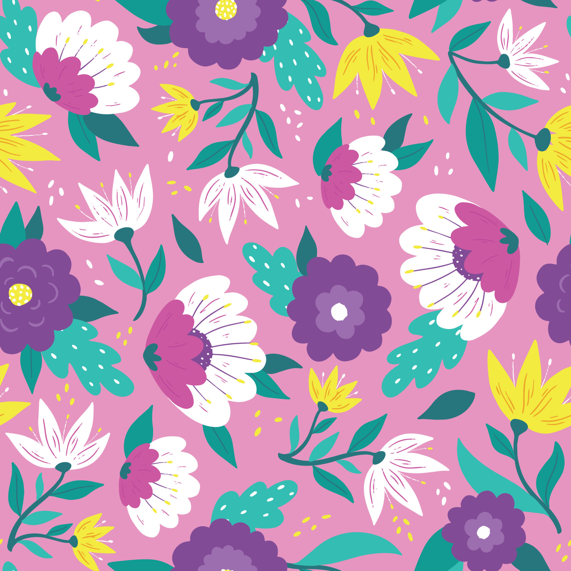 Gorgeous Pink Inflorescence Seamless Pattern. Springtime Continuous Floral  Design for Background, Print, Wrapping Paper, Wallpaper, and Fashion  Design. Stock Illustration