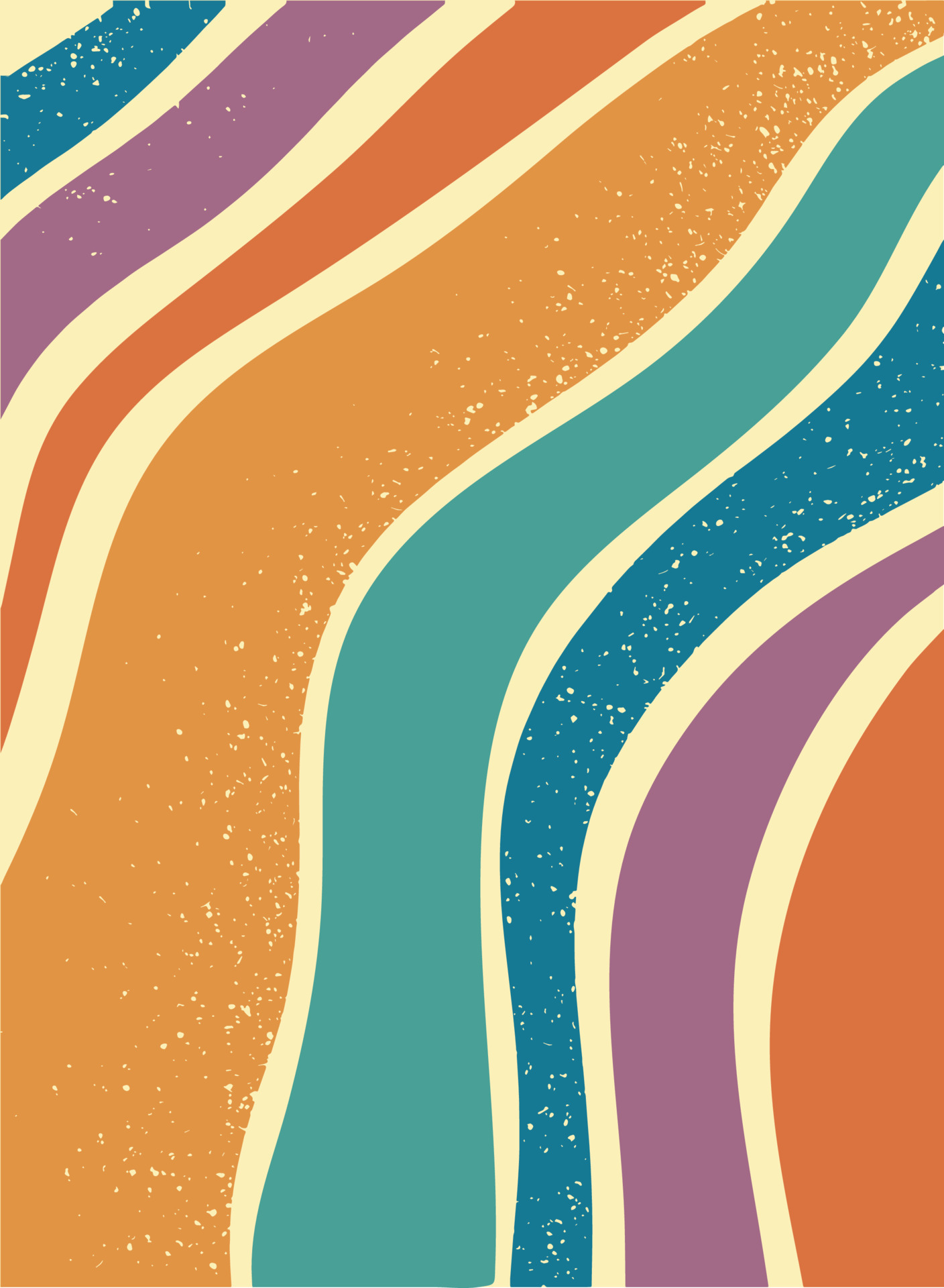 Abstract groovy background with textured colorful lines. Good for