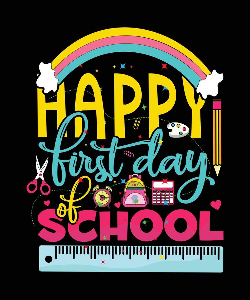 Back to school t-shirt design, 100 days of school typography t-shirt design. vector