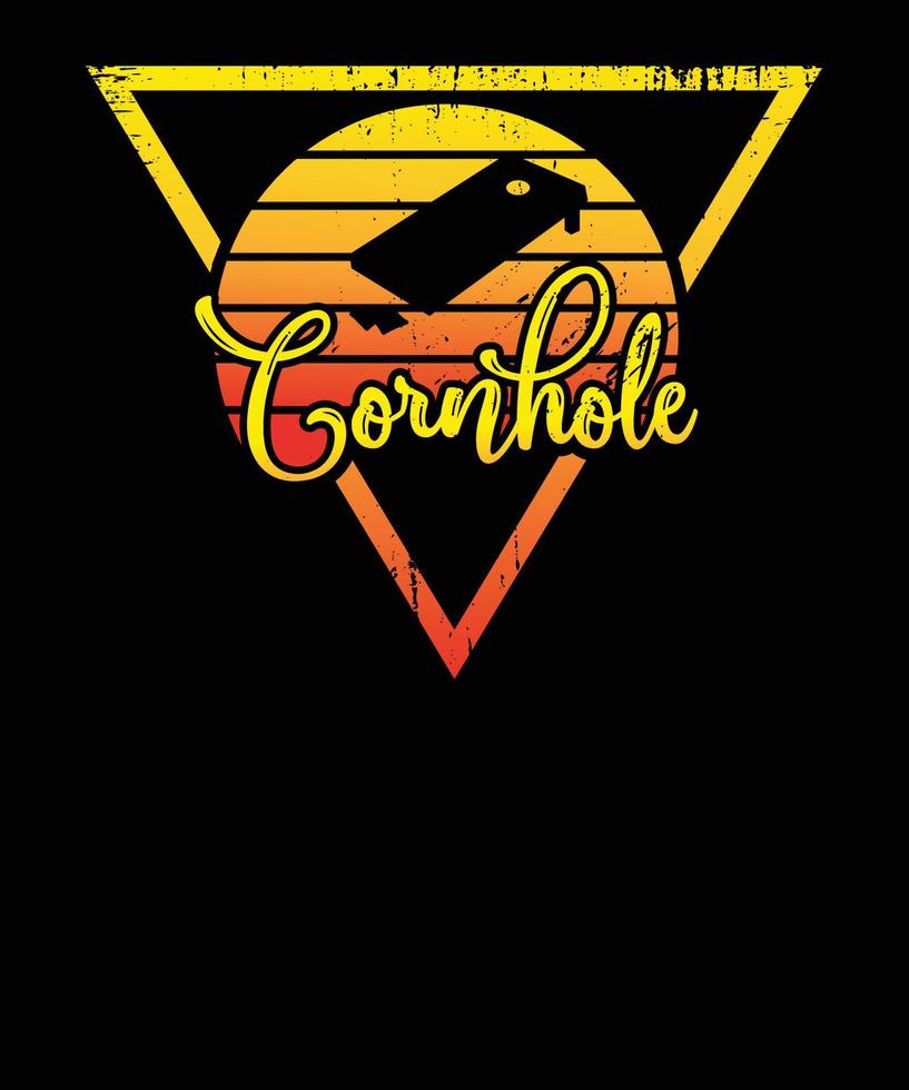 camiseta vintage cornhole. diseño de camiseta de cornhole vector