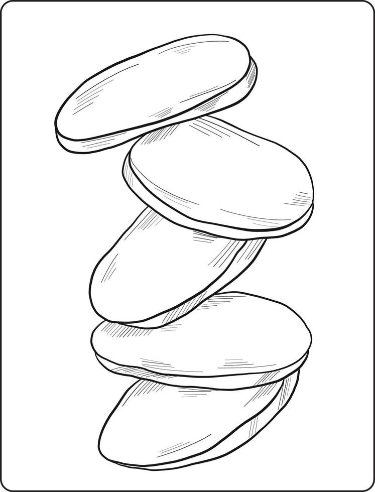 pancake coloring page design. pancake line art design. coloring page design. vector