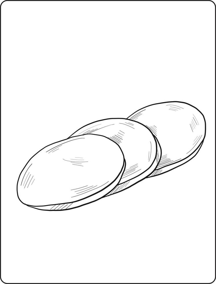 pancake coloring page design. pancake line art design. coloring page design. vector