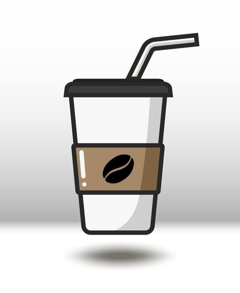 Vector colorful icon of coffee. Isolated on white background.