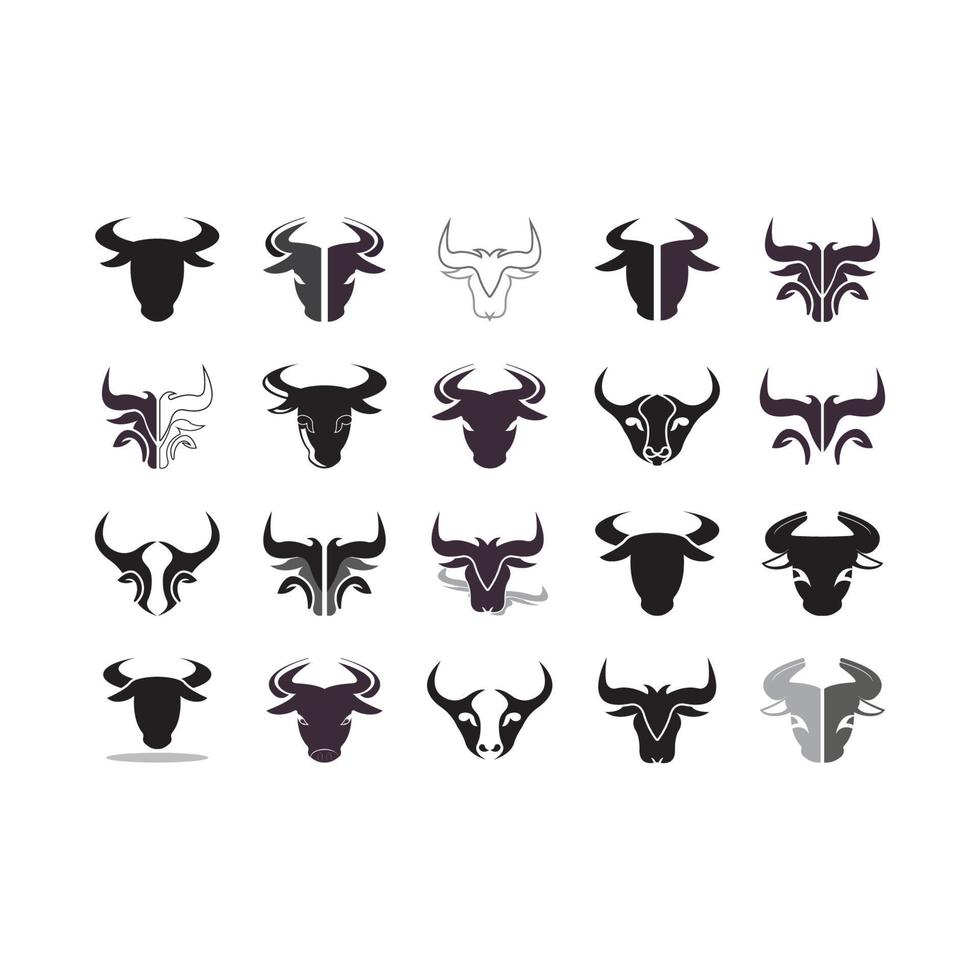 icono de vector de logotipo de cabeza de toro