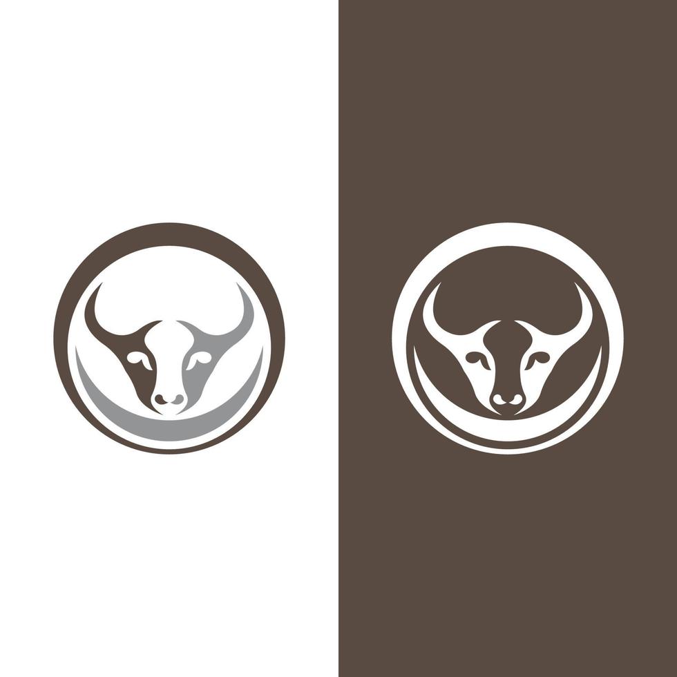 icono de vector de logotipo de cabeza de toro