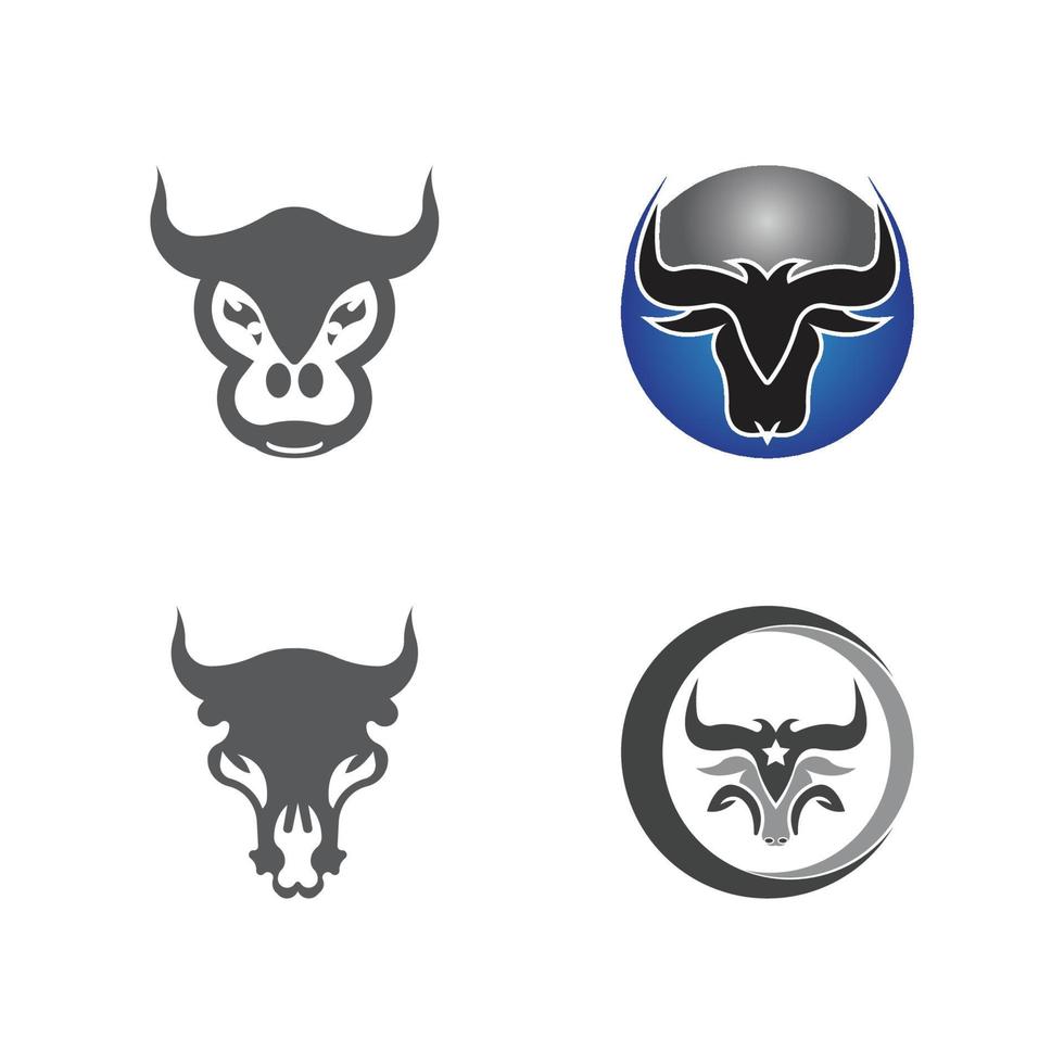 icono de vector de logotipo de cabeza de toro