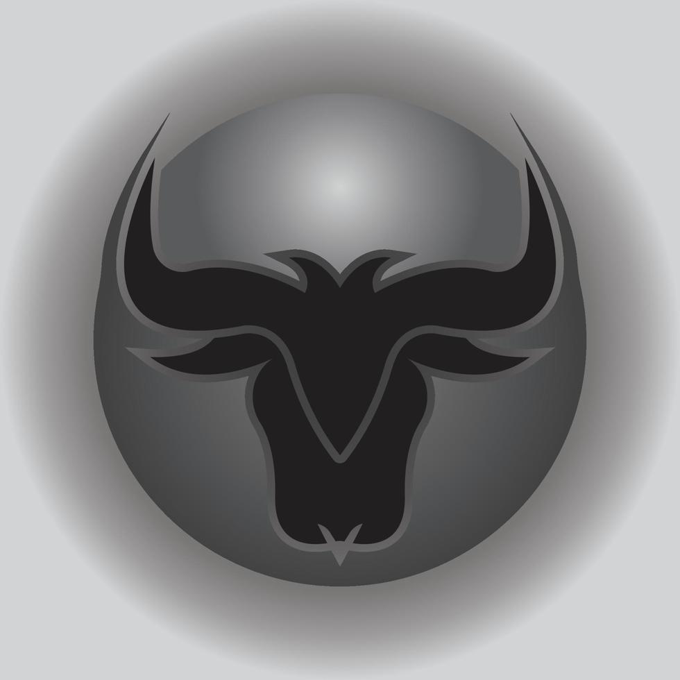 icono de vector de logotipo de cabeza de toro